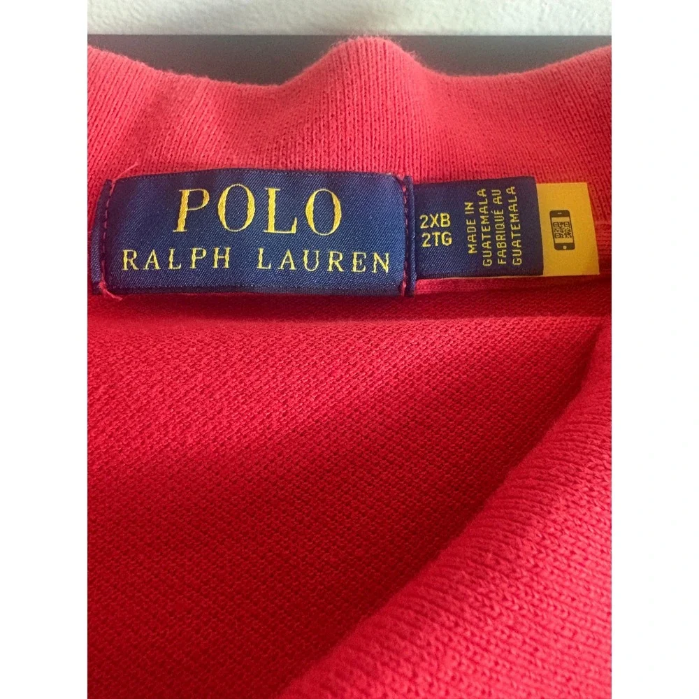 Polo Ralph Lauren Men 2XB Red Pique Short Sleeve Pony Logo Polo Shirt Big & Tall